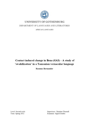 خرید و دانلود نسخه کامل کتاب Contact induced change in Bena (G63) – A study of ‘swahilization’ in a Tanzanian vernacular language