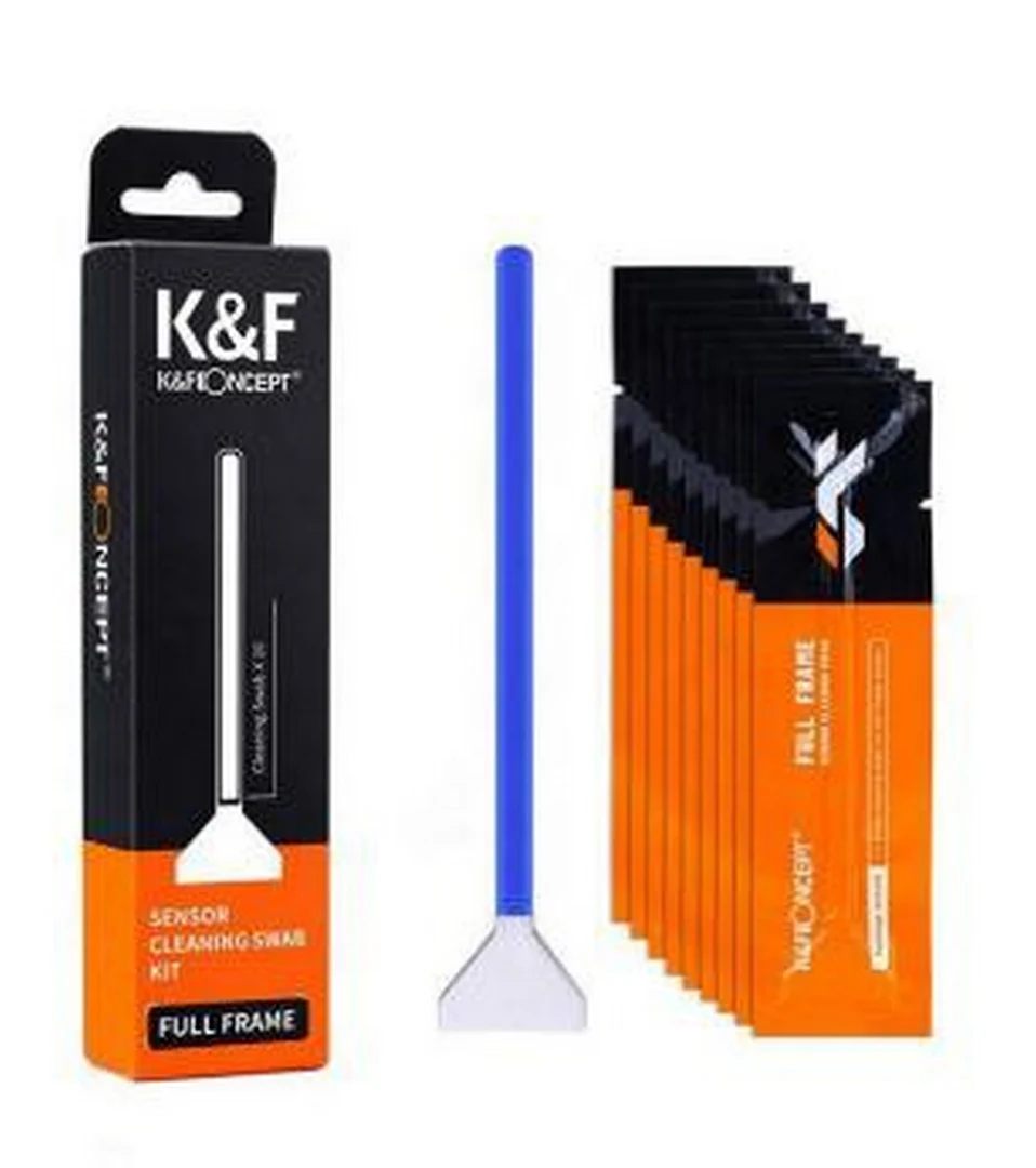کیت تمیز کننده 10 تایی (پارویی) سنسور دوربین فول فریم کی اند اف Cleaning Kit k&amp;F 1698