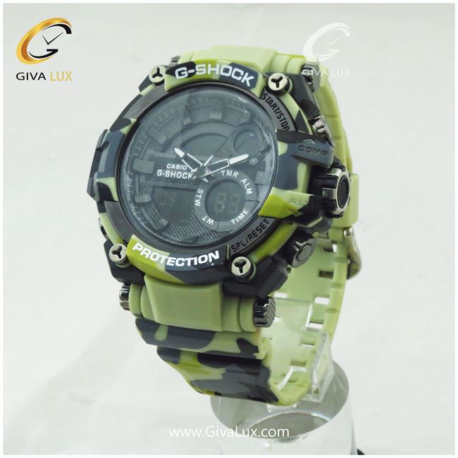 ساعت مچی اسپرت کاسیو جیشاک G-shock دو زمانه چریکی