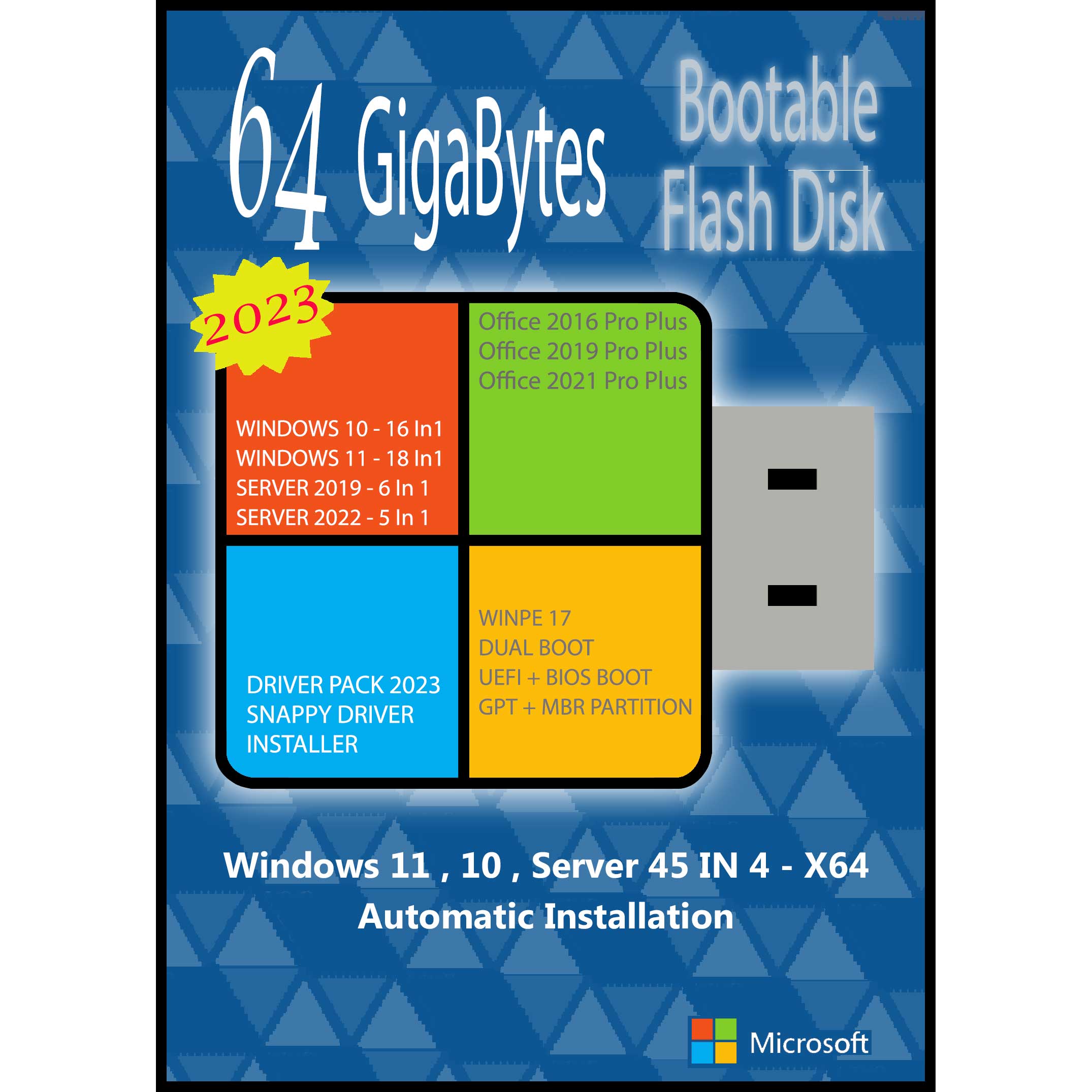 سیستم عامل Windows 11 10 Server 2019 Server 2022 45 In 4 Office 2016-2021 Driver Pack 2023 نشر مایکروسافت