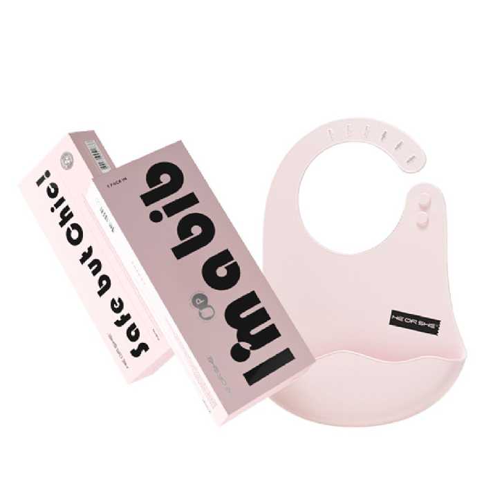 پیشبند سیلیکونی کودک  هی اور شی Heorshe  صورتی 