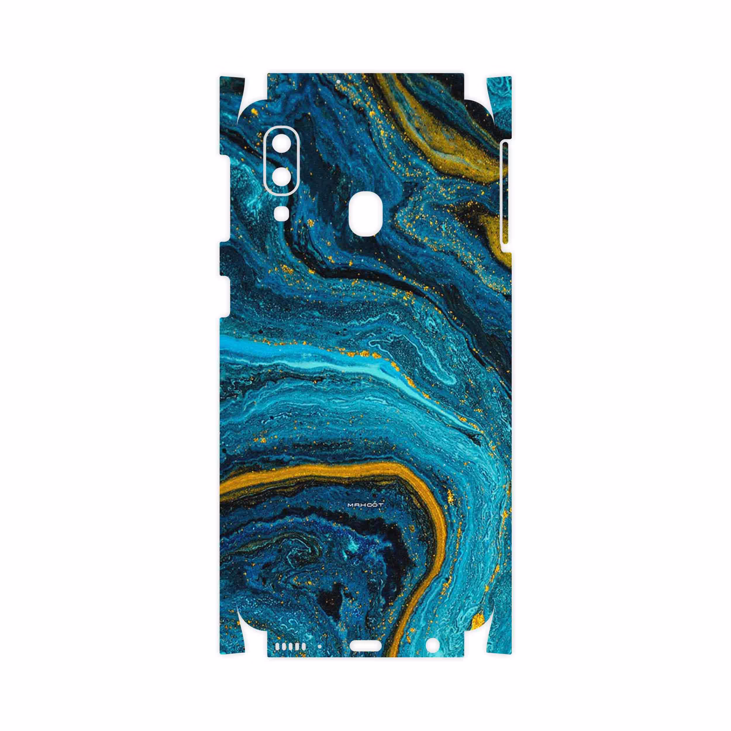 برچسب پوششی ماهوت مدل Turquoise marblewith golden streaks-FullSkin مناسب برای گوشی موبایل سامسونگ Galaxy A40
