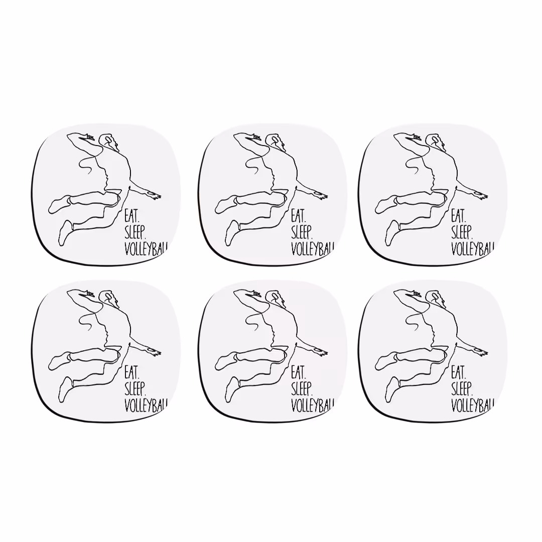 زیر لیوانی ترمه طراحان ایده مدل والیبال کد trm175 بسته شش عددی