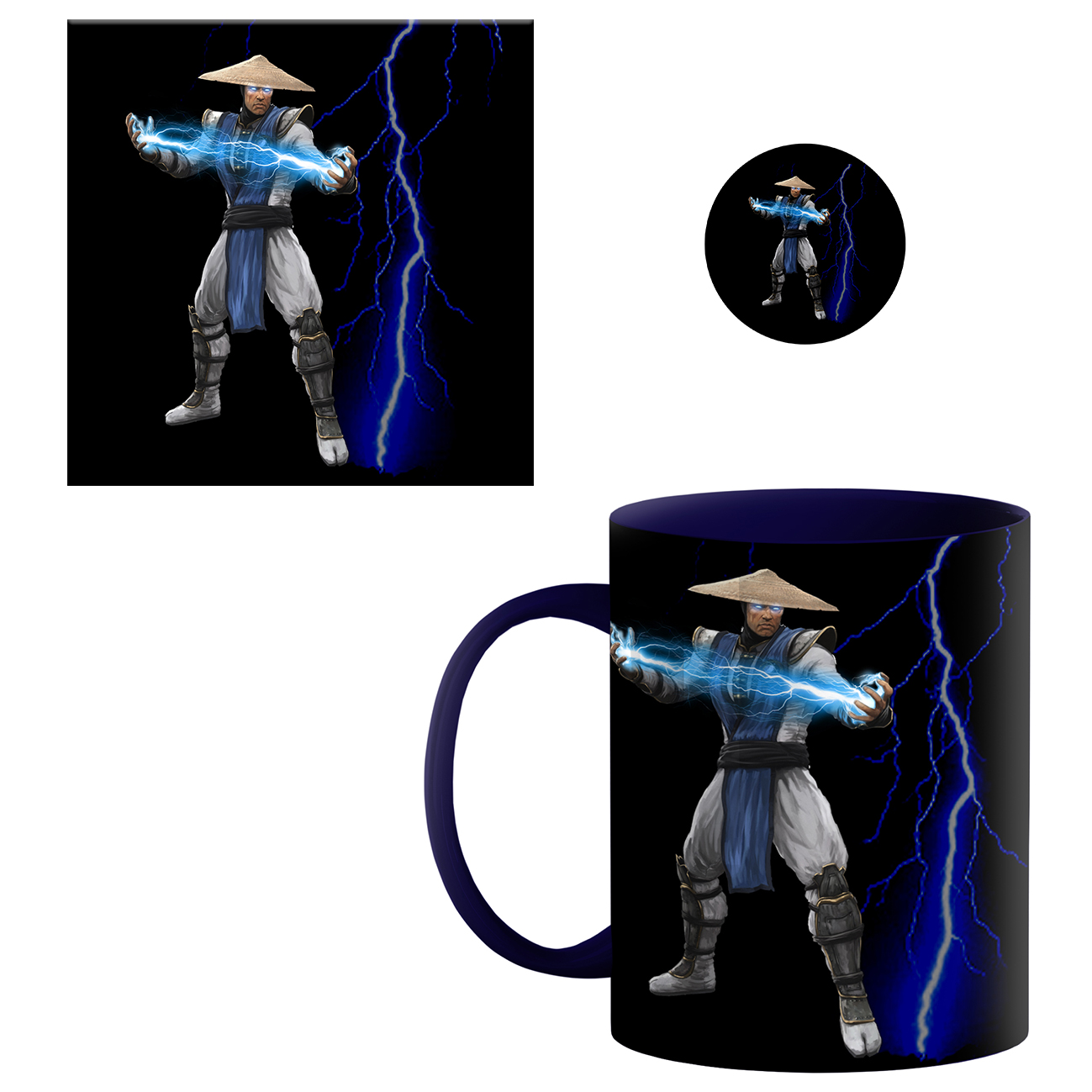 ماگ طرح مورتال کامبت کد 50 به همراه زیر لیوانی و پیکسل