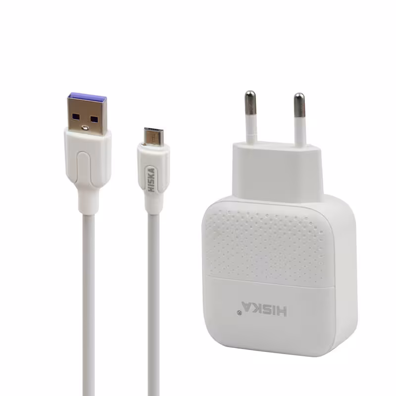 شارژر دیواری هیسکا مدل H-111Q به همراه کابل تبدیل microUSB