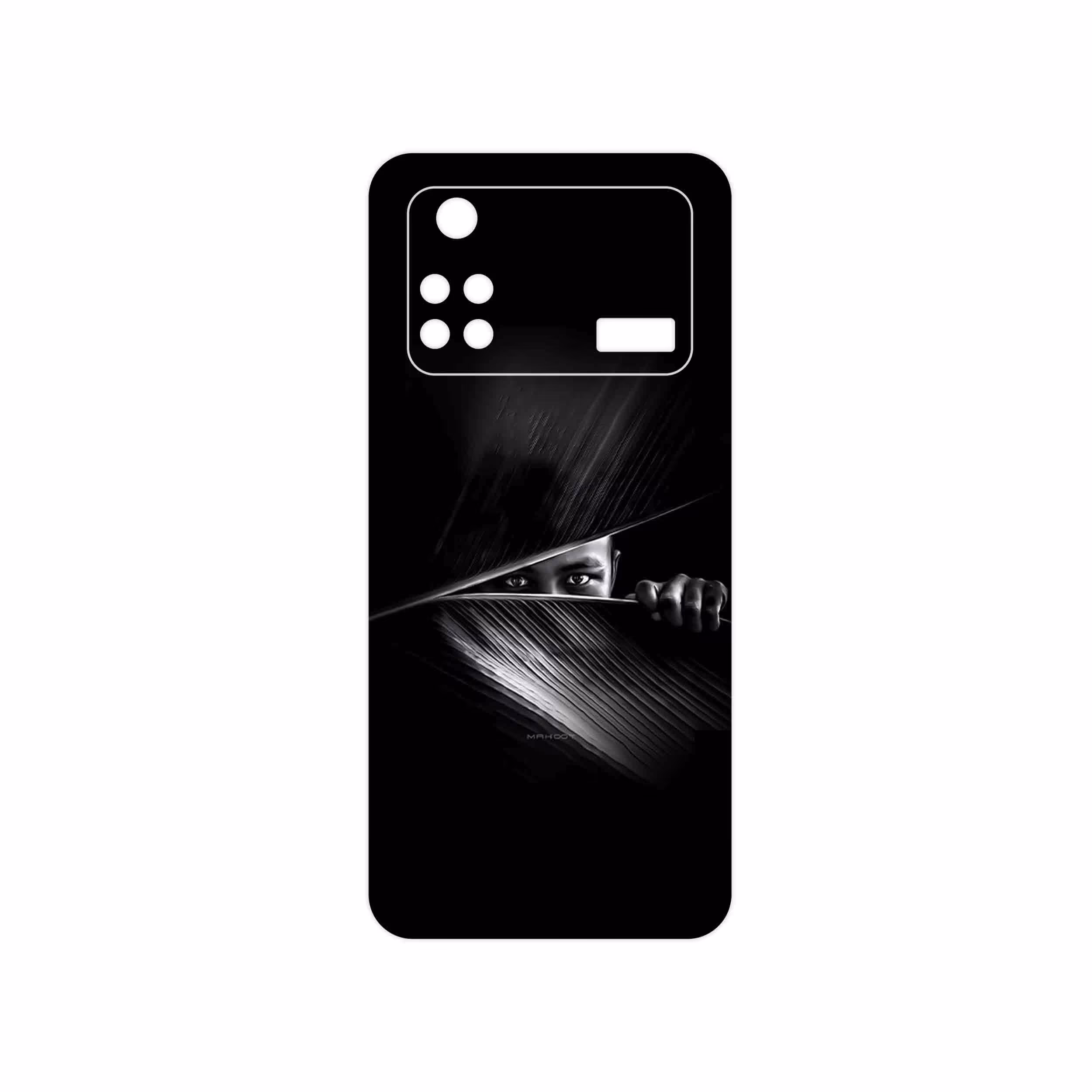 برچسب پوششی ماهوت مدل Black Portrait مناسب برای گوشی موبایل شیائومی Poco M4 Pro 4G