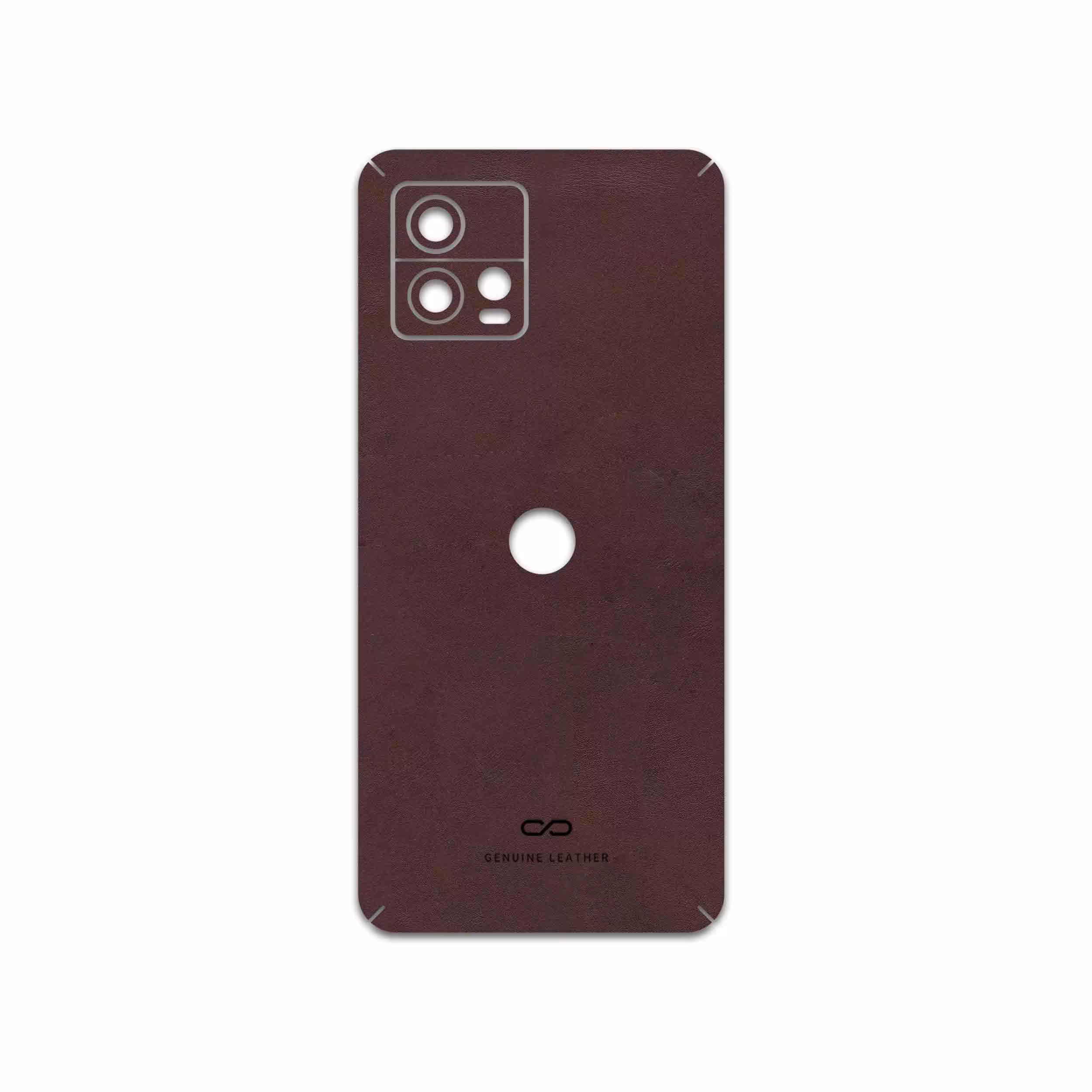 برچسب پوششی ماهوت مدل Matte-Dark-Brown-Leather مناسب برای گوشی موبایل موتورولا Moto G72
