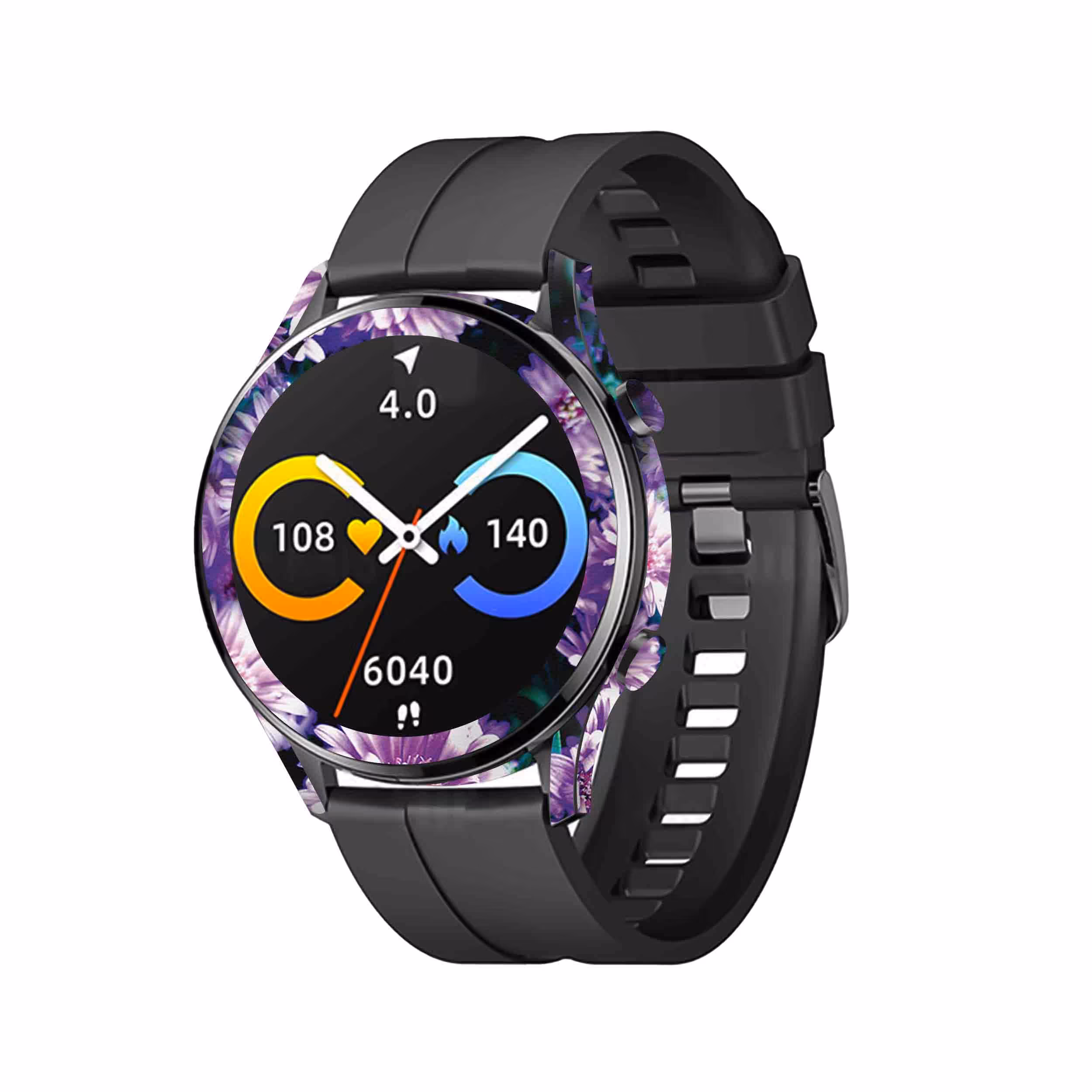برچسب ماهوت طرح Purple_Flower مناسب برای ساعت هوشمند شیائومی Imilab W12