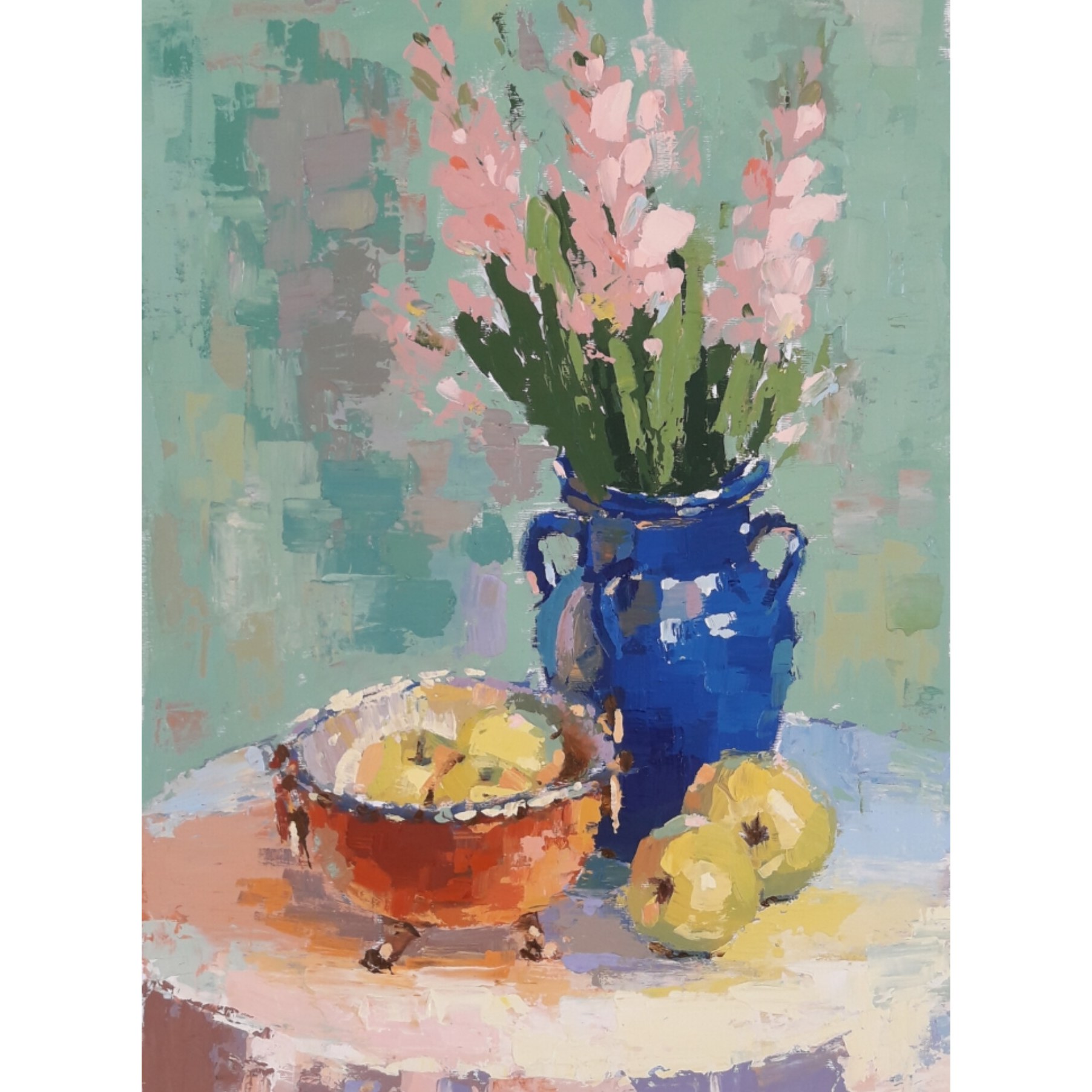 تابلو نفاشی رنگ روغن روی مقوا سبک انتزاعی(ابعاد 50 در 70)