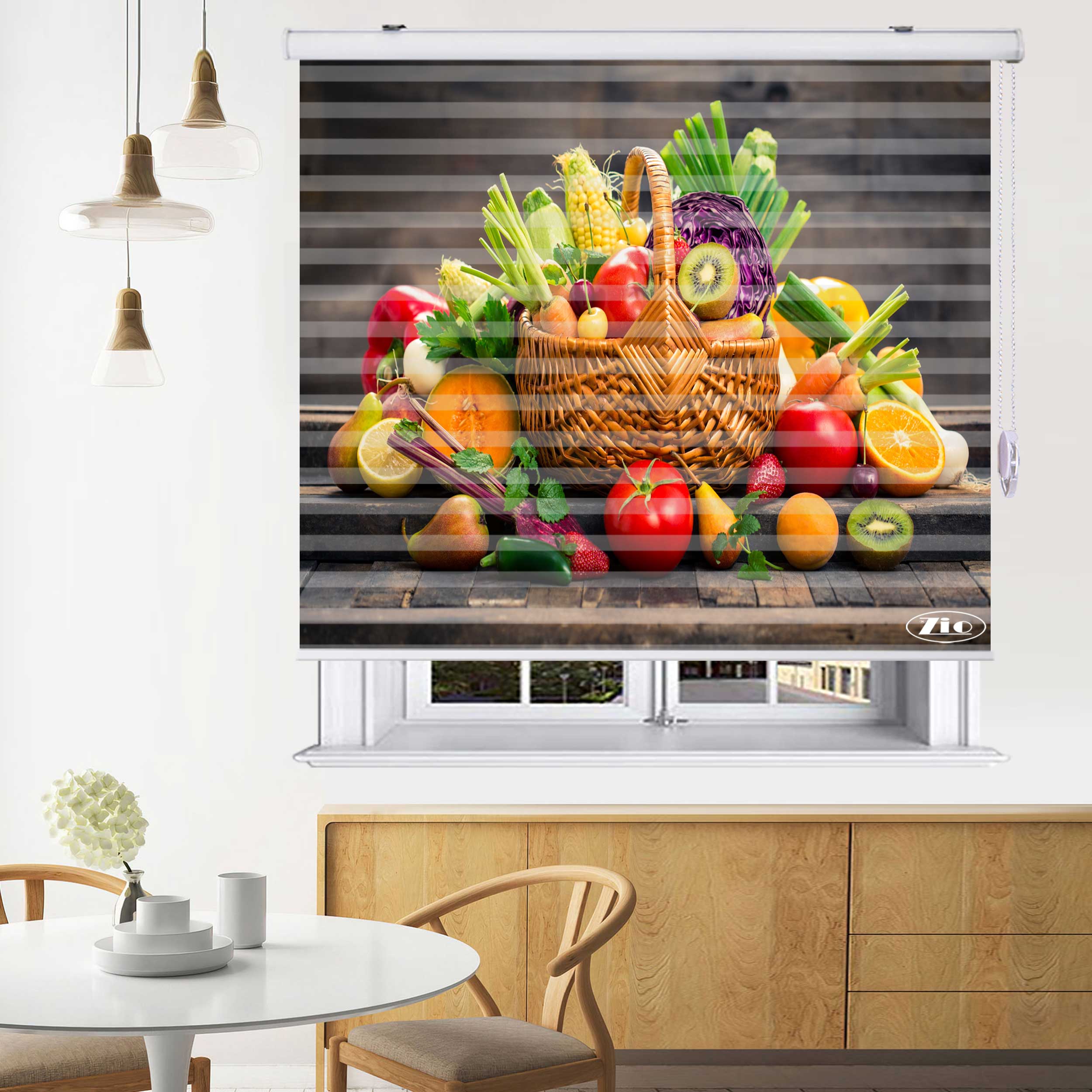  پرده زبرا زیو مدل سبزیجات سایز 100x150 سانتی متر