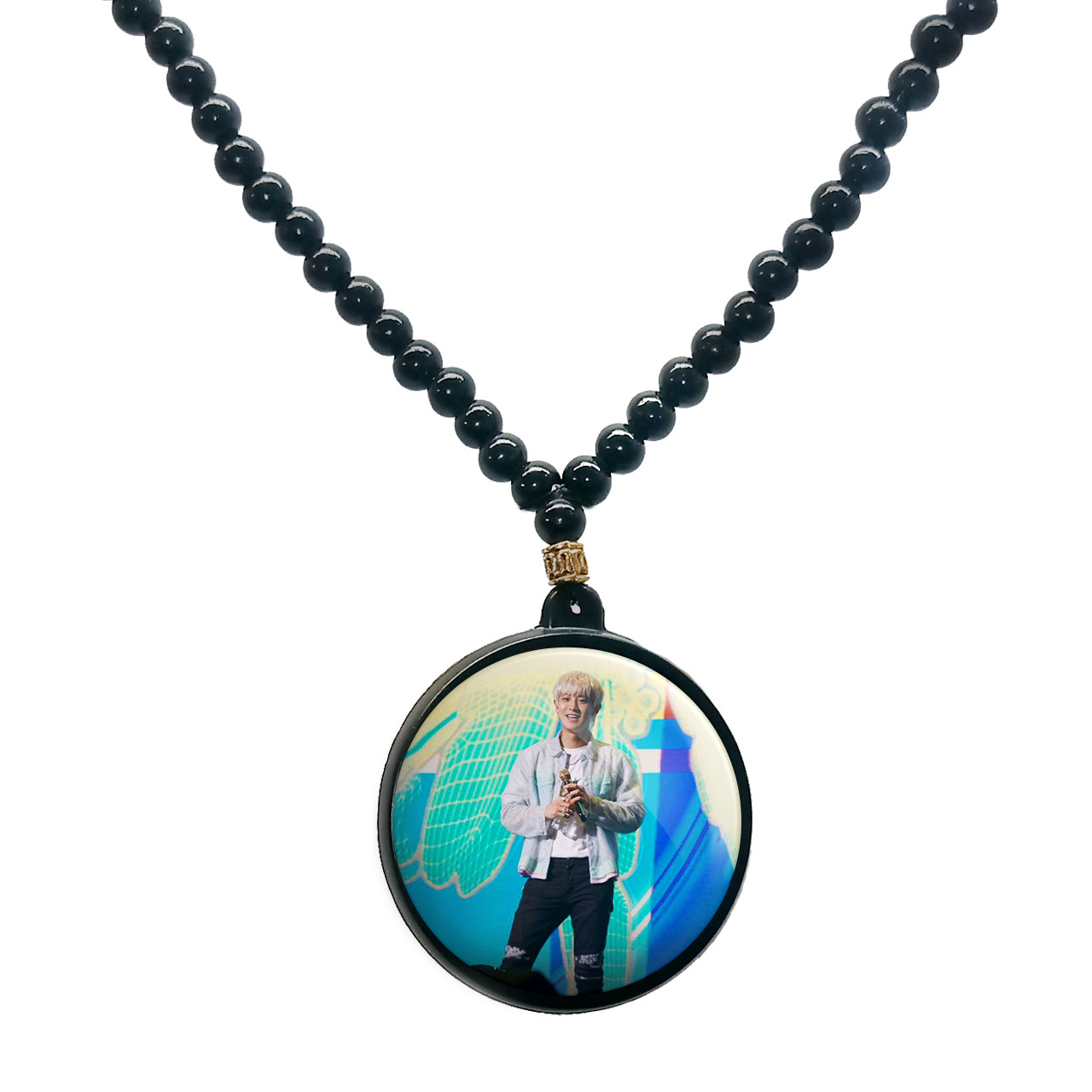 گردنبند پرمانه طرح exo کد pmd.13858 مدل دو طرفه