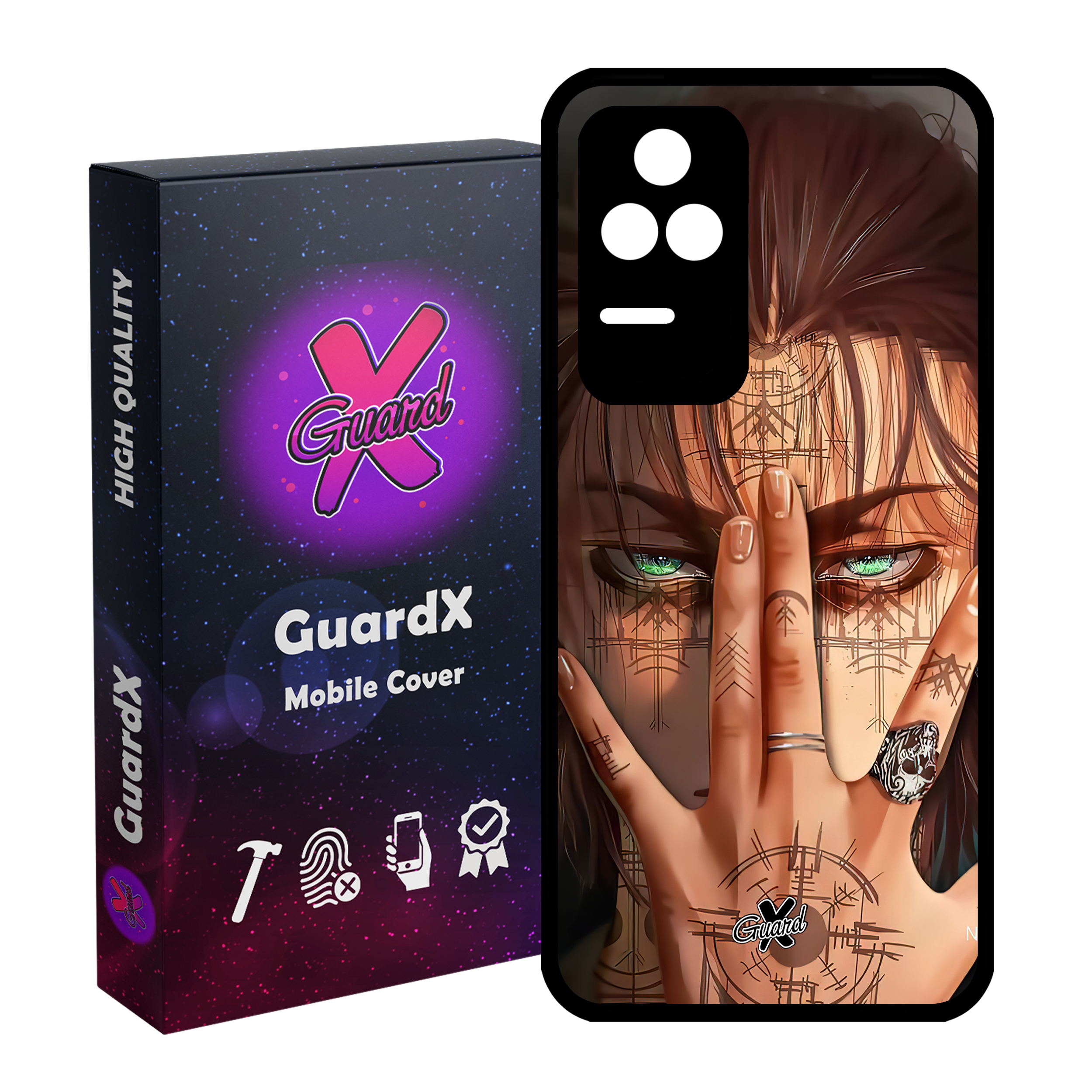 کاور گارد ایکس طرح Eren Anime مدل Glass10449 مناسب برای گوشی موبایل شیائومی Poco F4/Redmi K40S