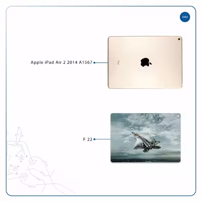 برچسب پوششی ماهوت مدل F-22 Raptor مناسب برای تبلت اپل iPad Air 2 2014 A1567