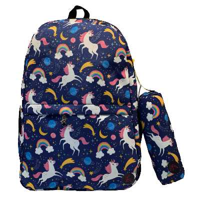کوله پشتی ساراسا طرح یونیکورن مدل Unicorn 18 به همراه جامدادی