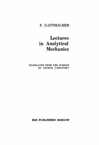 خرید و دانلود نسخه کامل کتاب Lectures in Analytical Mechanics