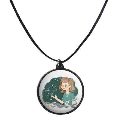 گردنبند پرمانه طرح ریاضی کد pmb.30636مدل دو طرفه