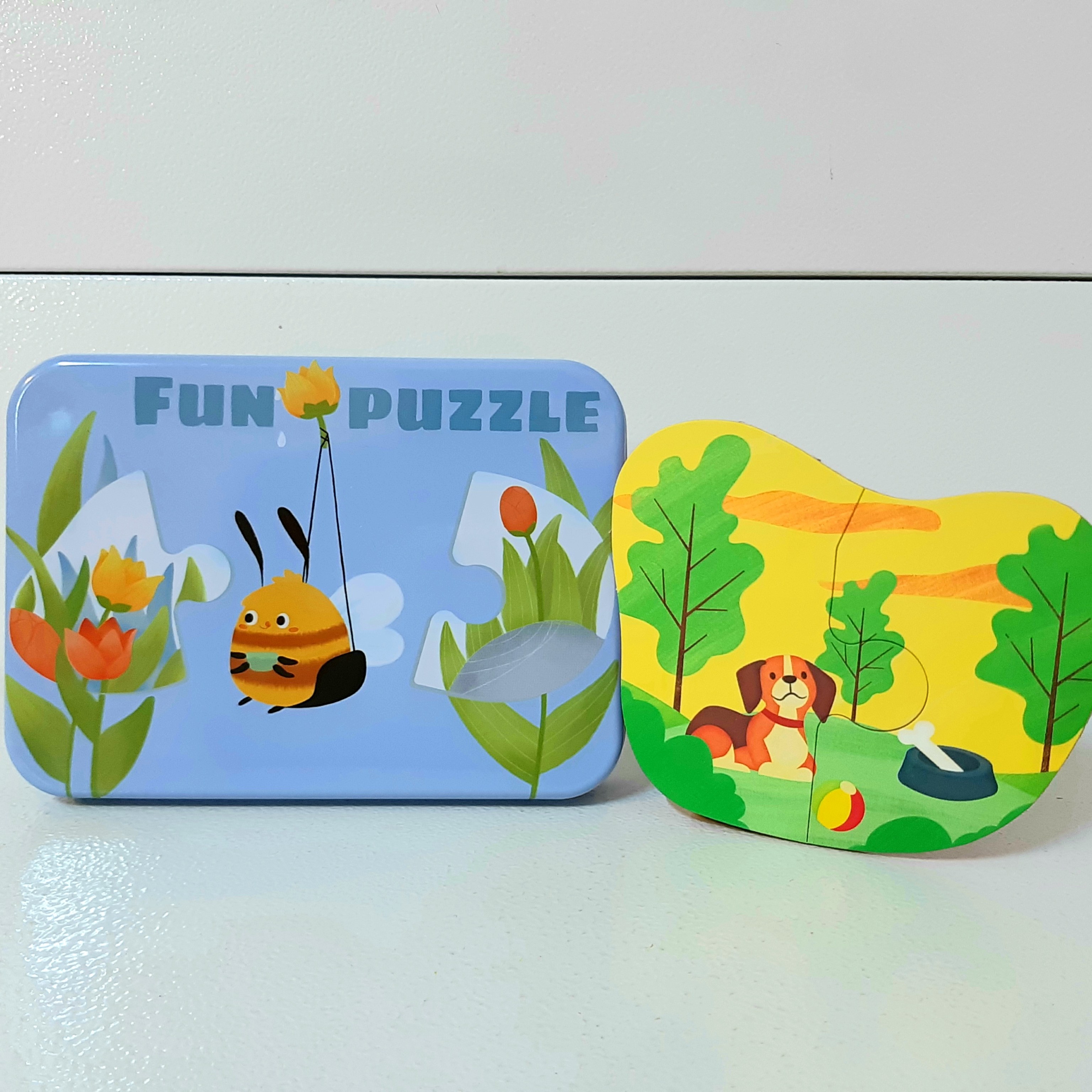 پازل دو تکه جعبه فلزی در 10 طرح ( طرح زنبور) سدای شاد