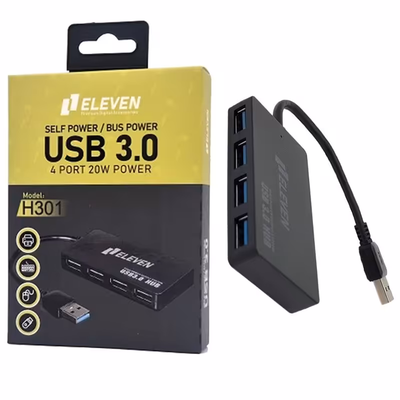 هاب 4 پورت USB 3.0 ایلون  Eleven H301
