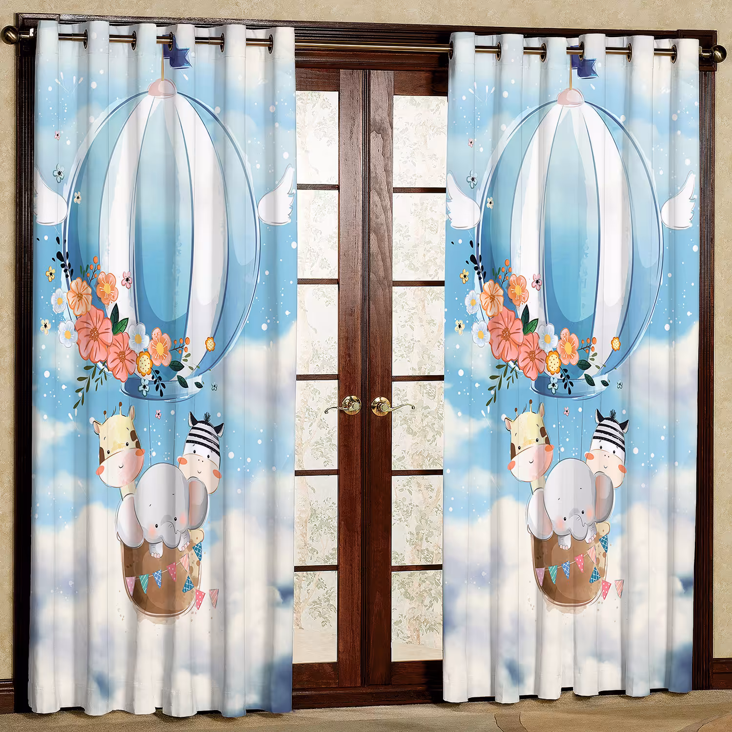 پرده مدل بالن هازان پانچی کد 4545 سایز 140x200 سانتی متر