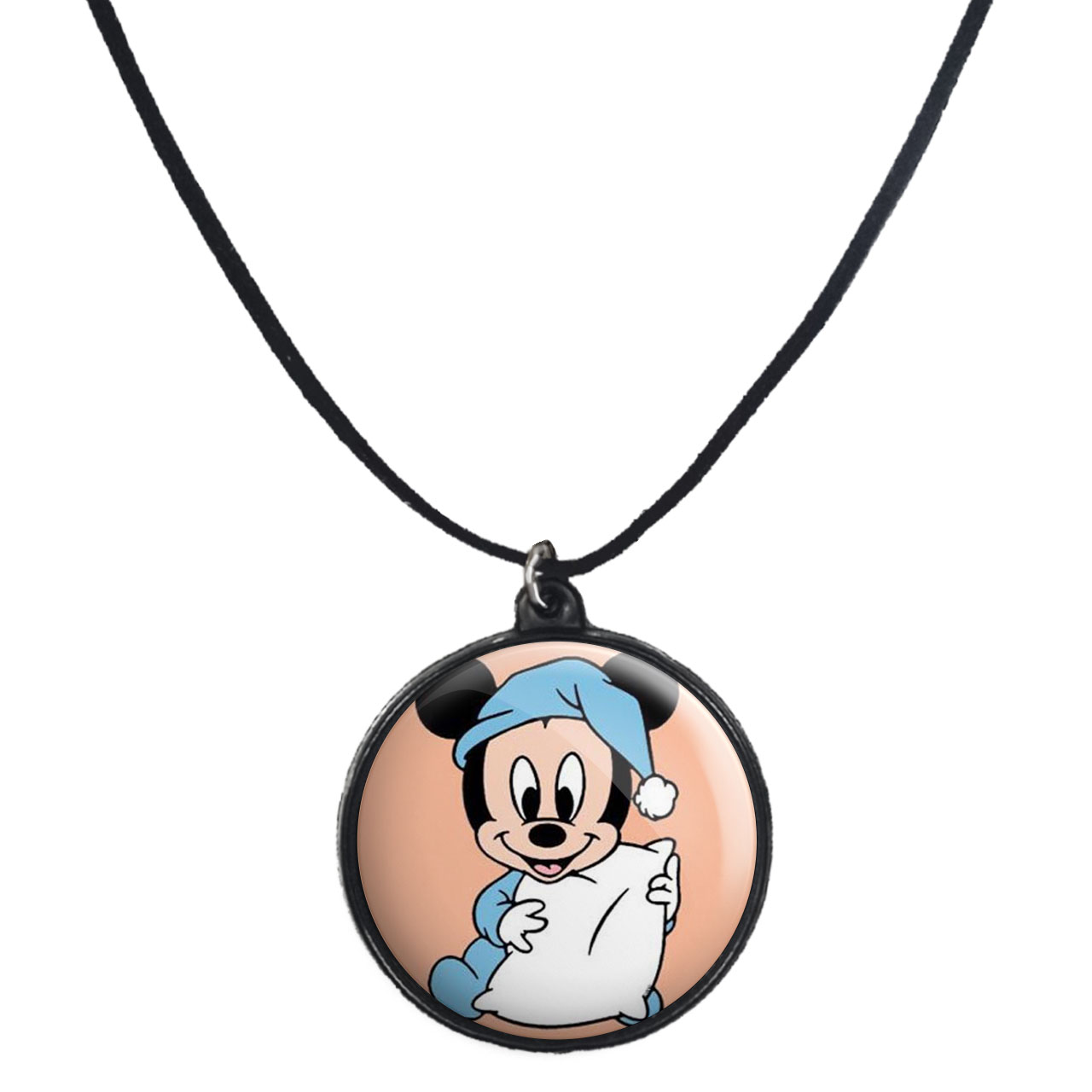 گردنبند پرمانه طرح میکی موس کد pmb.12916مدل دو طرفه