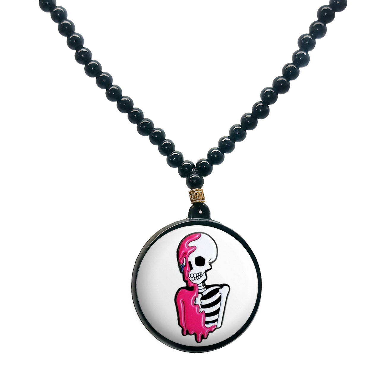 گردنبند پرمانه طرح اسکلت کد pmd.10591 مدل دو طرفه