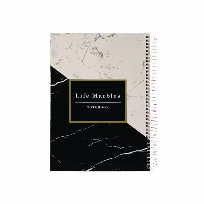 دفتر سیمی 100 برگ پاپکو - سایز وزیری-جلد سخت  PN-6170 طرح Life Marbles