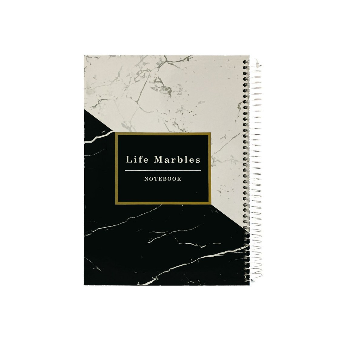 دفتر سیمی 100 برگ پاپکو - سایز وزیری-جلد سخت PN-6170 طرح Life Marbles