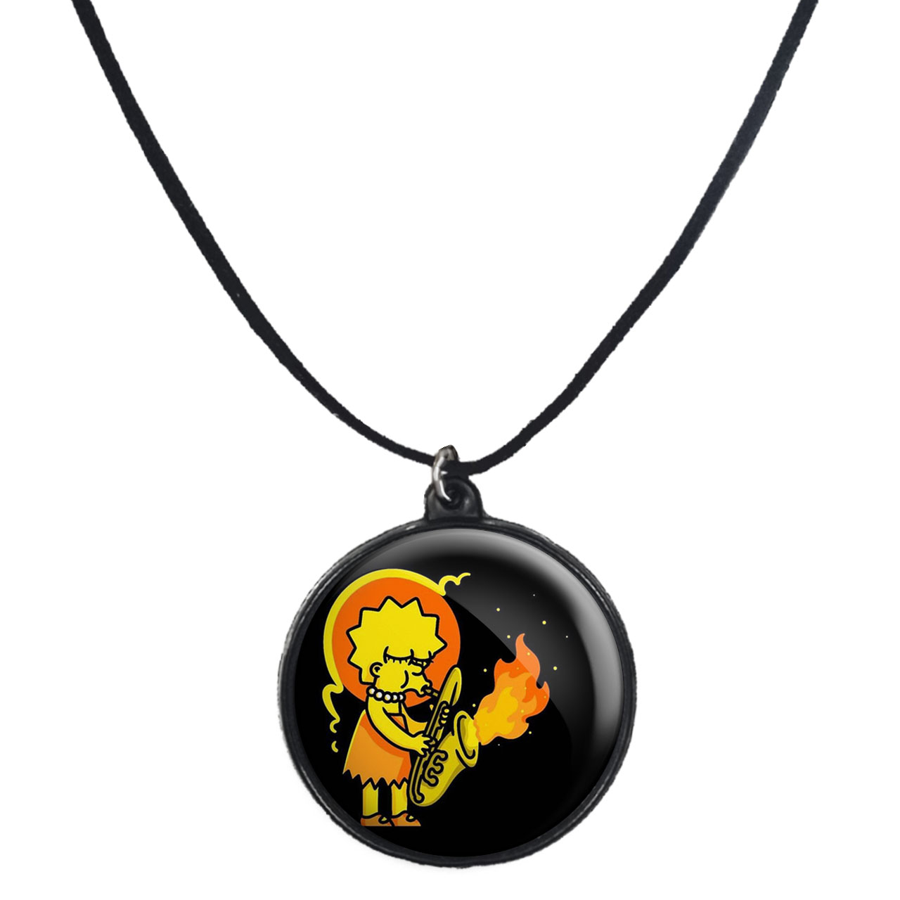 گردنبند پرمانه طرح سیمپسون ها کد pmb.21352 مدل دو طرفه