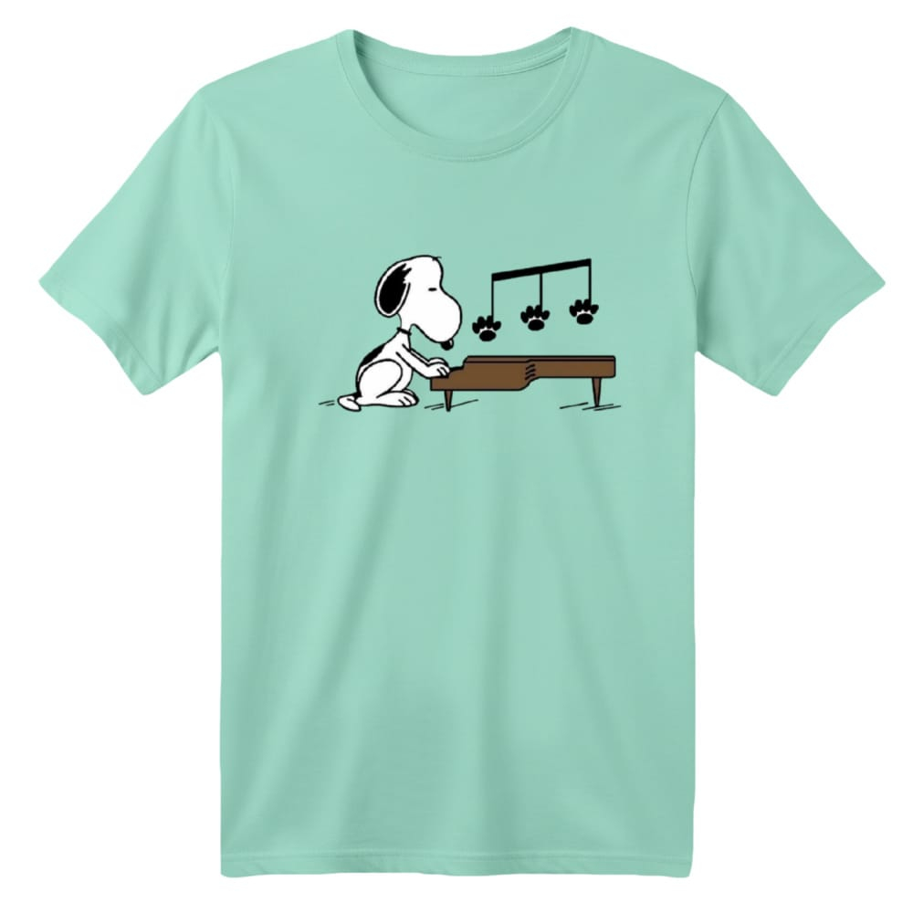 تی شرت آستین کوتاه بچگانه مدل اسنوپی کد 4 رنگ سبز روشن