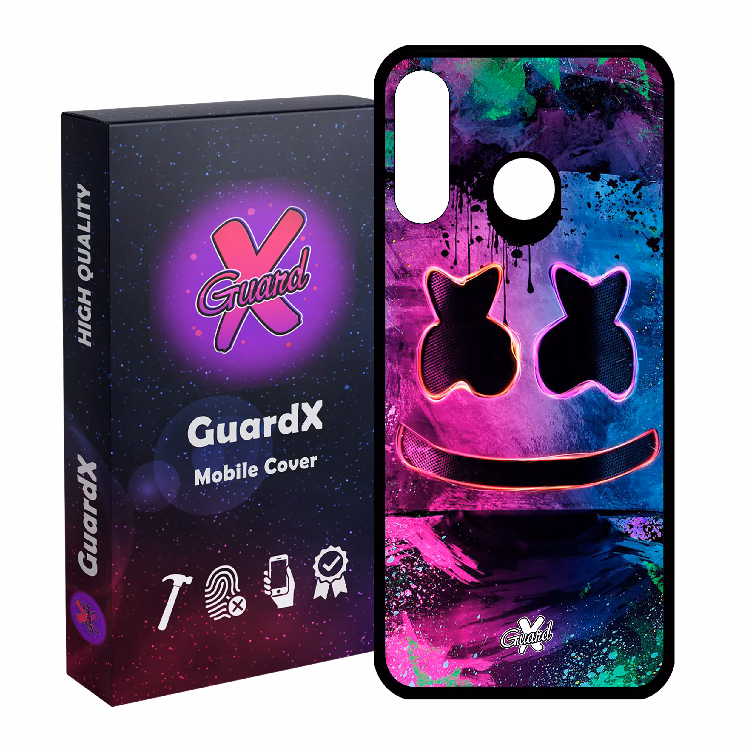 کاور گارد ایکس طرح Marshmello مدل Glass10028 مناسب برای گوشی موبایل هوآوی P30 Lite