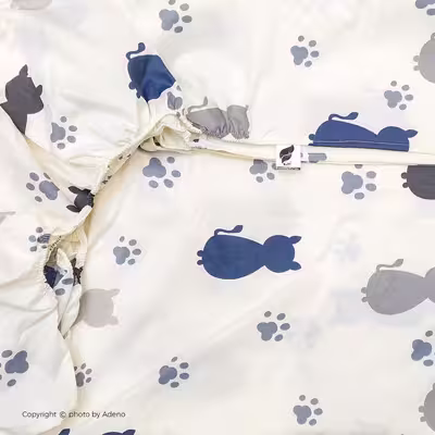 ملحفه آدنو مدل Cat کد IR49 یک نفره سایز 120x200 سانتی متر