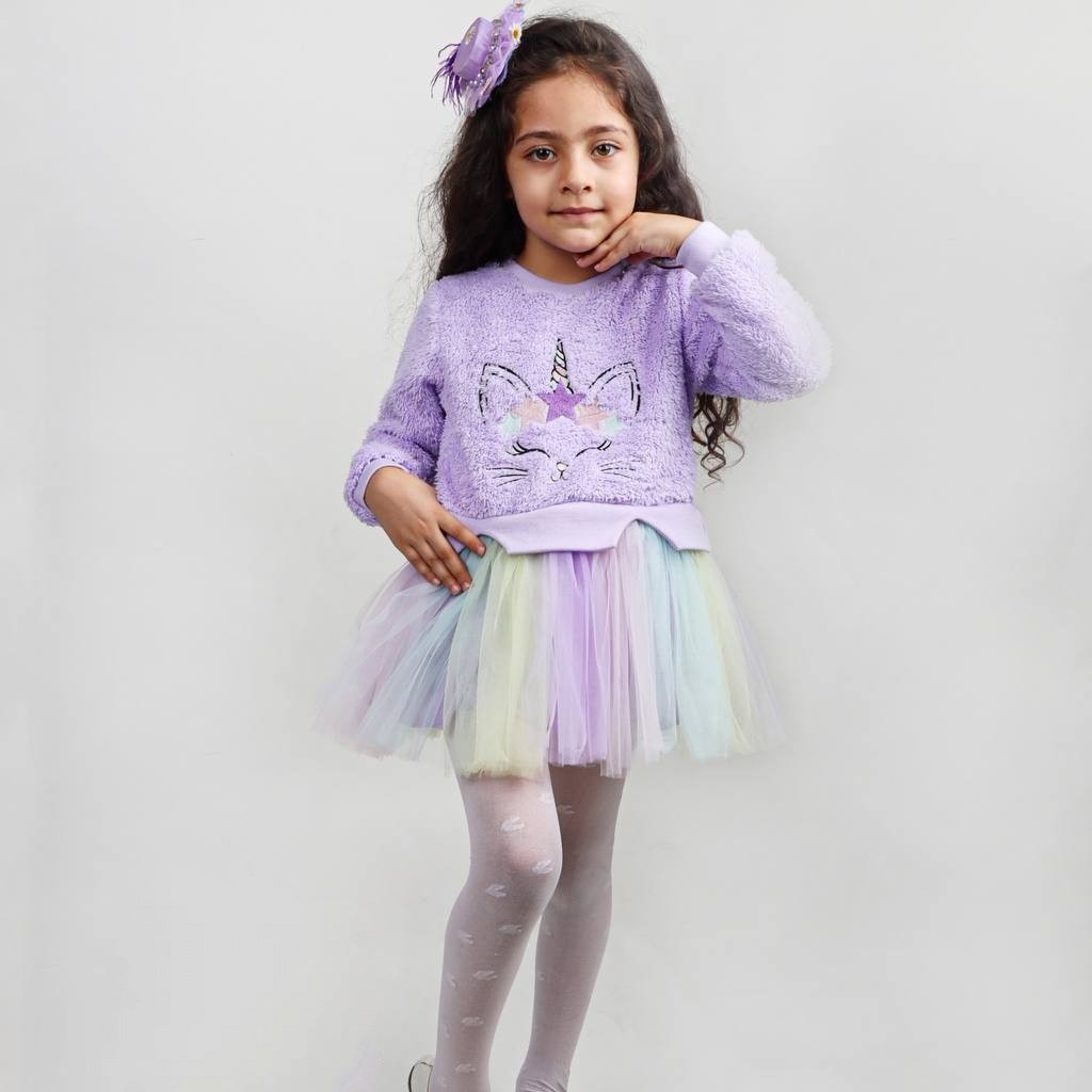 پیراهن پاییزه تکشاخ دخترانه