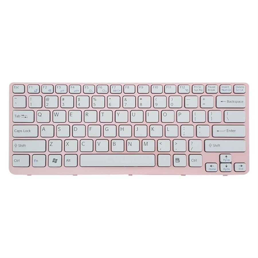 کیبورد لپ تاپ سونی SVE14 سفید با فریم صورتی