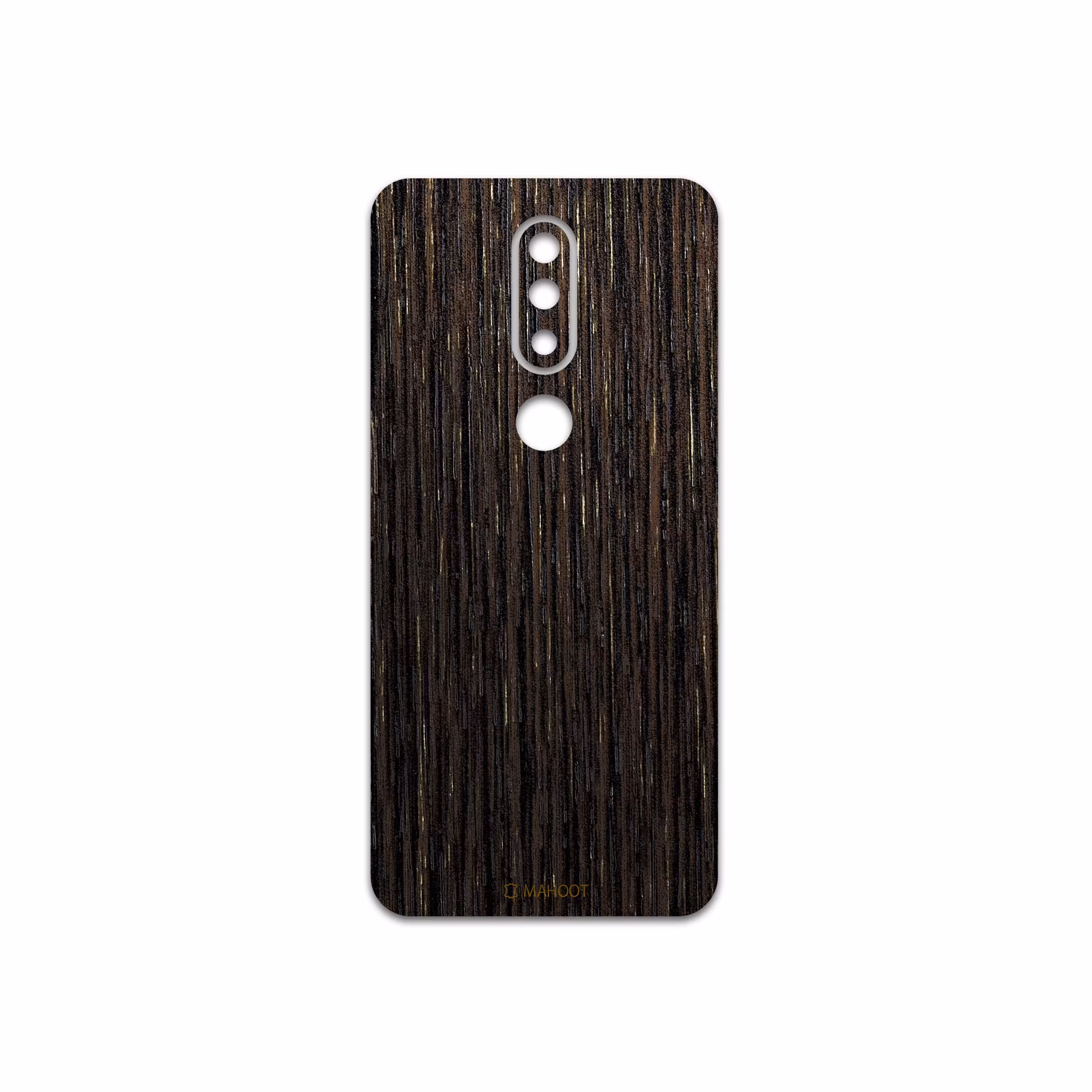 برچسب پوششی ماهوت مدل Dark-Gold-Stripes-Wood مناسب برای گوشی موبایل نوکیا 6.1 Plus