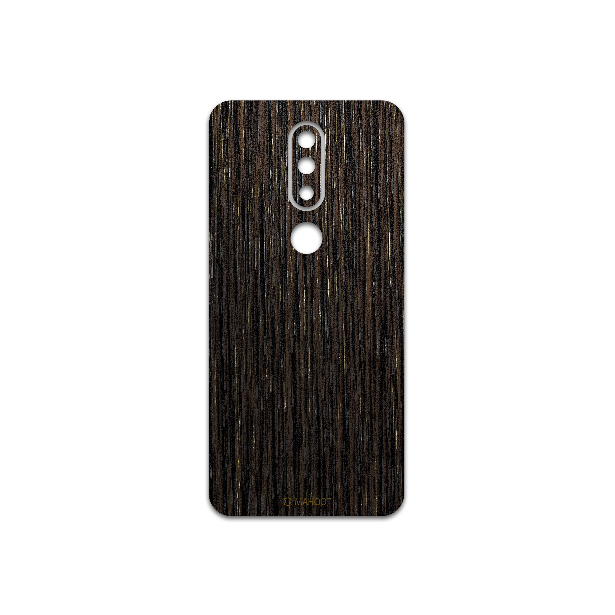 برچسب پوششی ماهوت مدل Dark-Gold-Stripes-Wood مناسب برای گوشی موبایل نوکیا 6.1 Plus