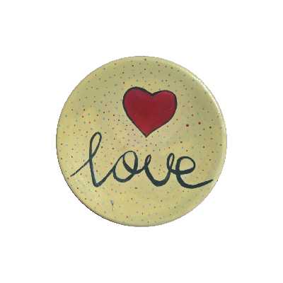 بشقاب دیوارکوب سفالی طرح قلب کد 128