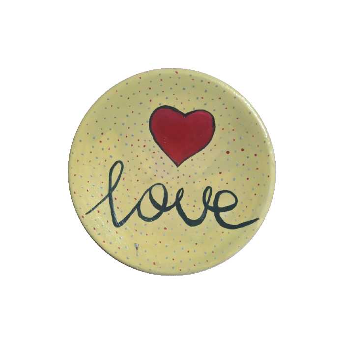 بشقاب دیوارکوب سفالی طرح قلب کد 128