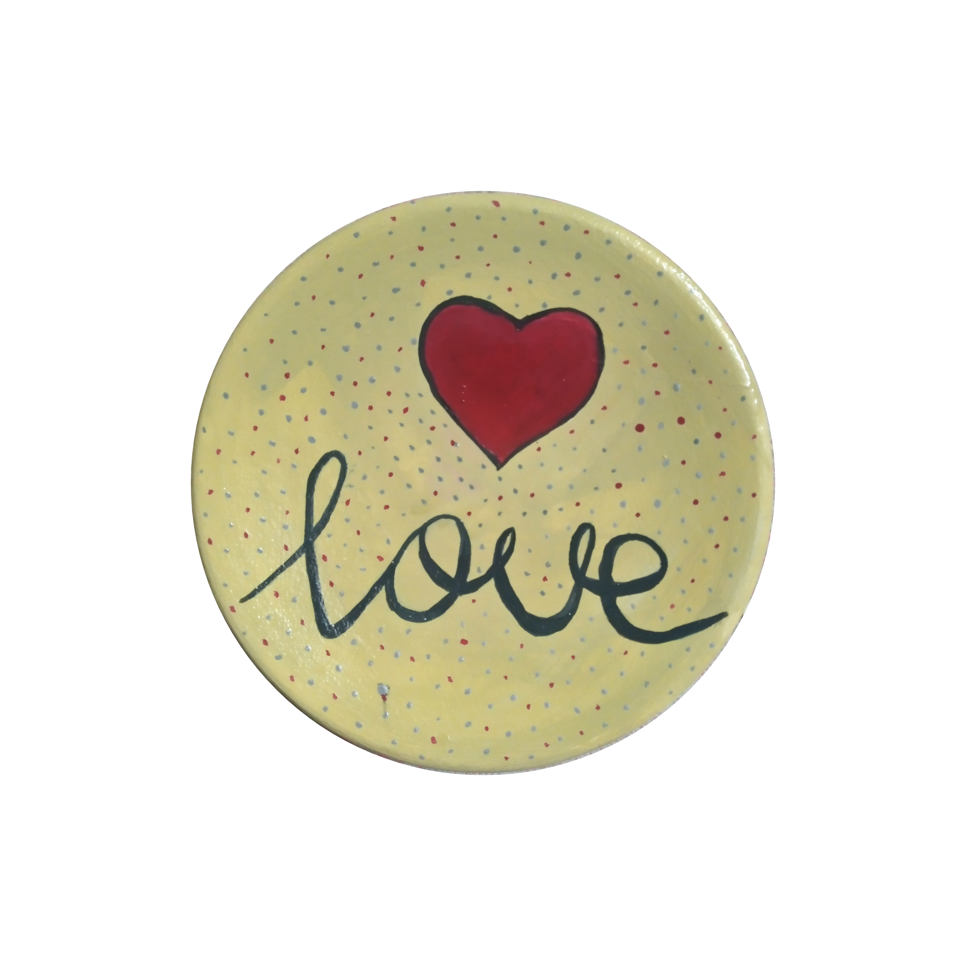 بشقاب دیوارکوب سفالی طرح قلب کد 128