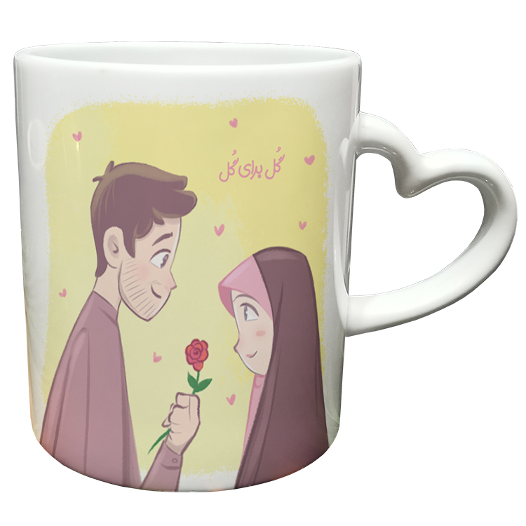 ماگ مدل دسته قلبی طرح عاشقانه کد 249