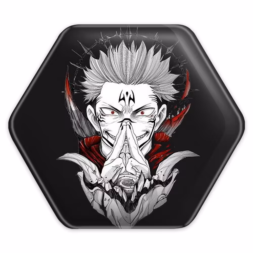 پیکسل خندالو طرح ریومن سوکونا انیمه جوجوتسو کایزن مدل شش ضلعی کد 11090