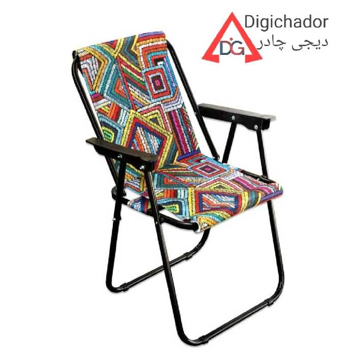 صندلی تاشو نانو برزنت سرخپوستی ضد آب 7 فنر فومدار دسته مبلی مسافرتی صادراتی دیجی چادر 