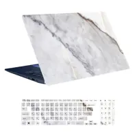 استیکر لپ تاپ توییجین و موییجین طرح Marble کد 36 مناسب برای لپ تاپ 15.6 اینچ به همراه برچسب حروف فارسی کیبورد 