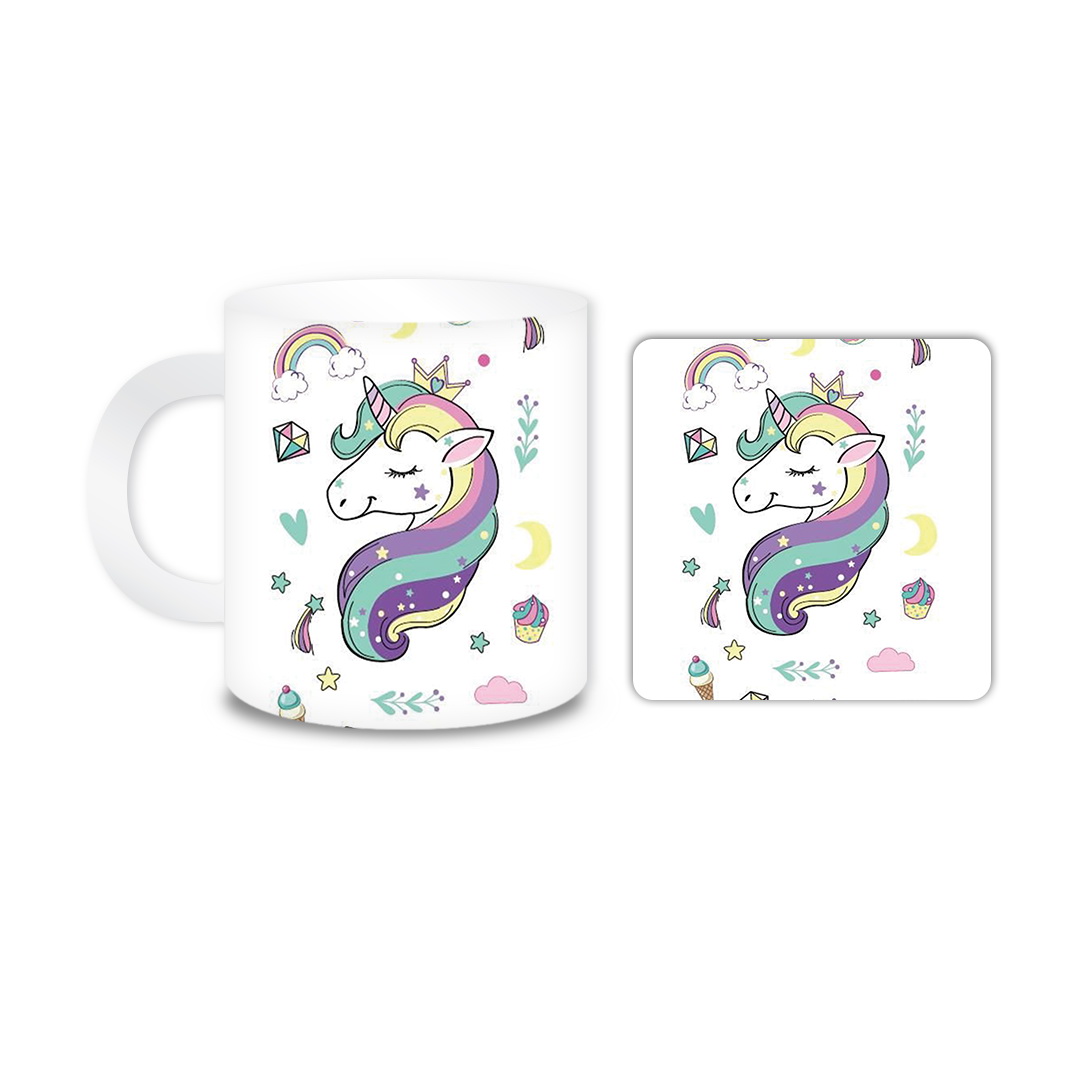 ماگ مدل یونیکورن کد 204 به همراه زیر لیوانی