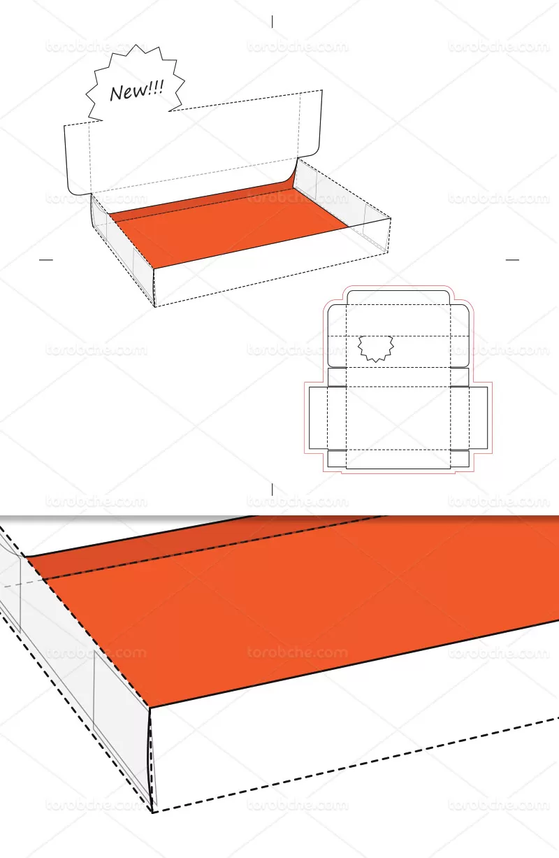 وکتور طرح گسترده باکس مستطیلی | گرافیک با طعم تربچه
