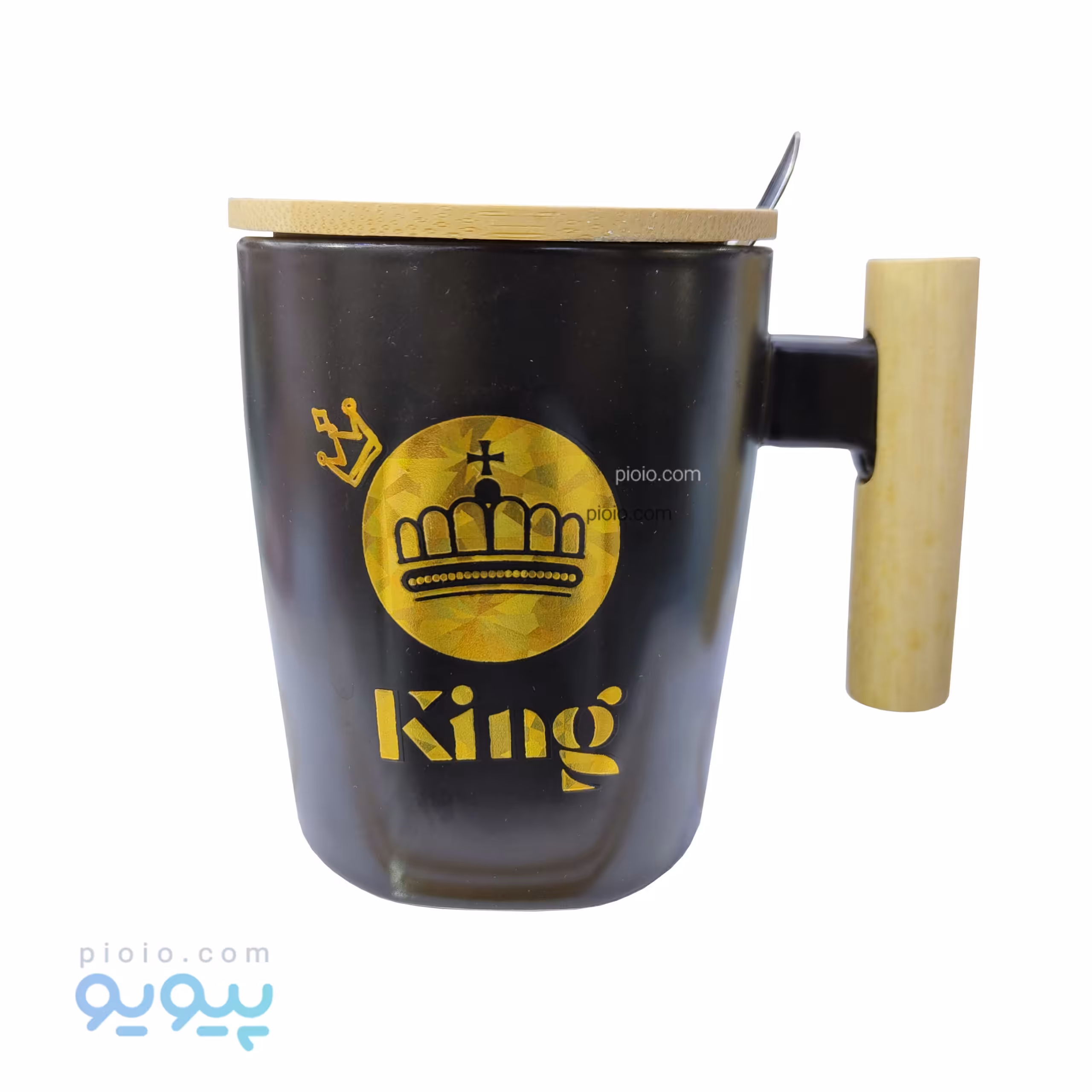 ماگ سرامیکی درب چوبی کینگ تک و عمده