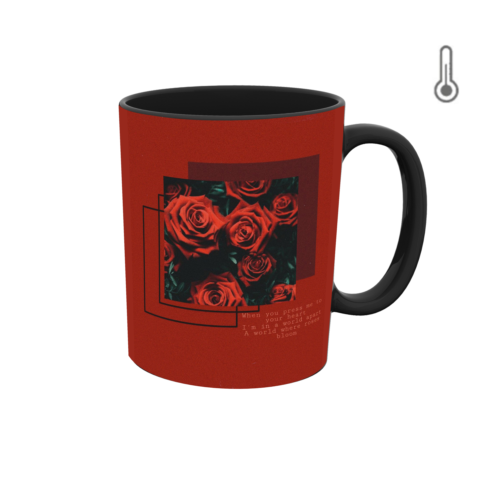 ماگ حرارتی طرح گل رز روز عشق