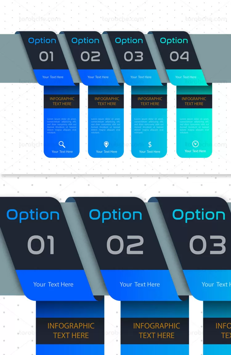 وکتور طراحی اینفوگرافیک چهار مرحله ای | گرافیک با طعم تربچه