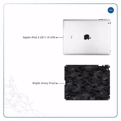 برچسب پوششی ماهوت مدل Night-Army-Pixel مناسب برای تبلت اپل iPad 2 2011 A1395