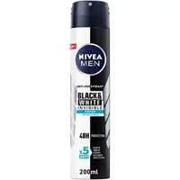 اسپری بدن مردانه نیوآ سری BLACK &amp; WHITE INVISIBLE مدل FRESH حجم 200 میلی لیتر