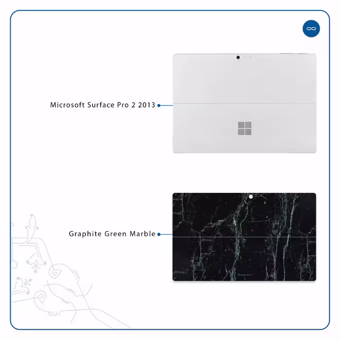 برچسب پوششی ماهوت مدل Graphite-Green-Marble مناسب برای تبلت مایکروسافت Surface Pro 2 2013